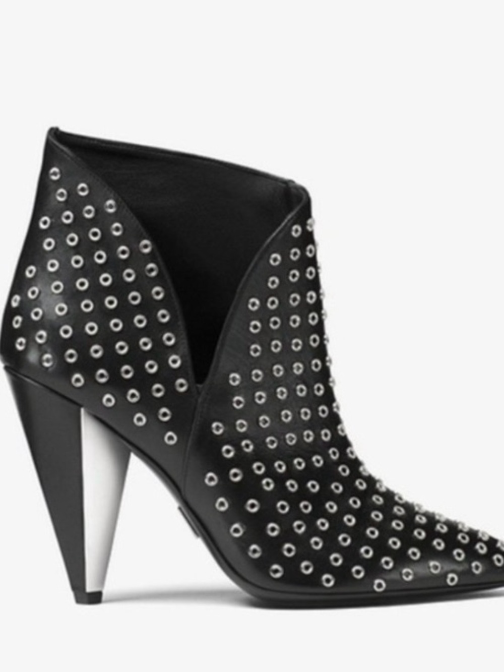 Michael Kors Black Studded Pointed Toe Ankle Booties - Picture 2 of 8
